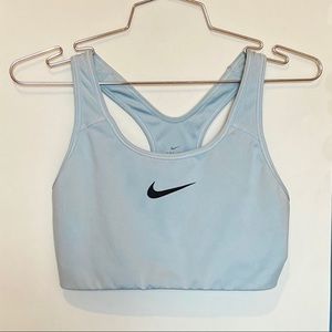 Nike logo sports bra size medium light blue